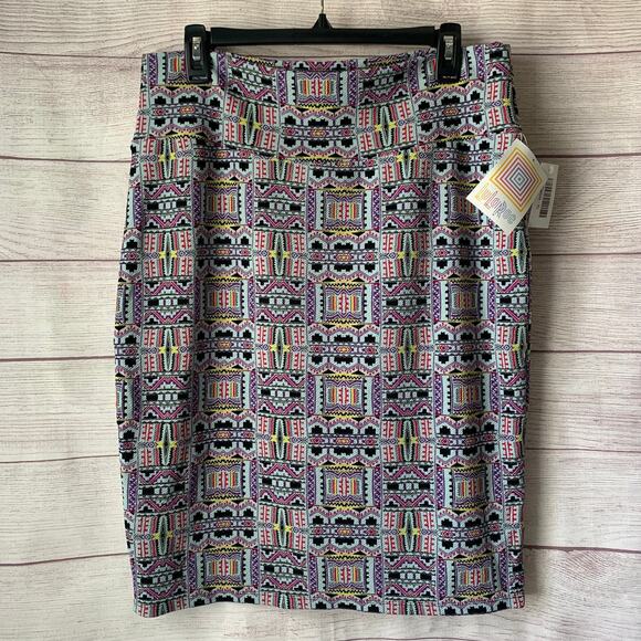 LuLaRoe Cassie Pencil Skirt Geometric Abstract Western Pattern Pull-On Size XL - Picture 1 of 15